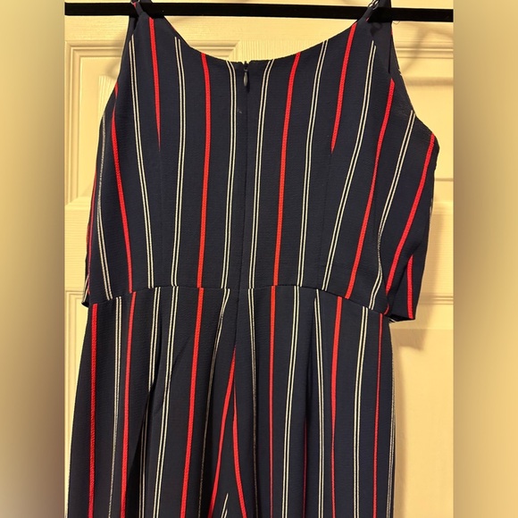 Monteau Blue and Red Tie Front Sleeveless Jumpsuit - Picture 10 of 13